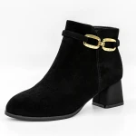 Botine Dama cu Toc gros 5256 Negru » Pantoful.ro