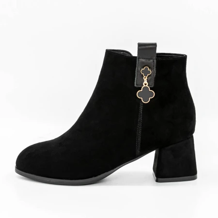 Botine Dama cu Toc gros 5251 Negru » Pantoful.ro