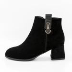 Botine Dama cu Toc gros 5251 Negru » Pantoful.ro