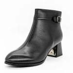 Botine Dama cu Toc gros 616770 Negru » Pantoful.ro