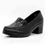 Pantofi cu Toc gros 1583-10 Negru » Pantoful.ro
