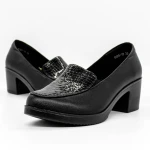 Pantofi cu Toc gros 1583-10 Negru » Pantoful.ro