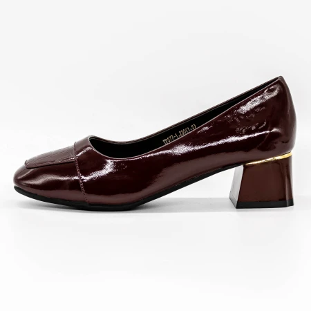 Pantofi cu Toc gros TP377-1 Visiniu » Pantoful.ro