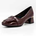 Pantofi cu Toc gros TP377-1 Visiniu » Pantoful.ro