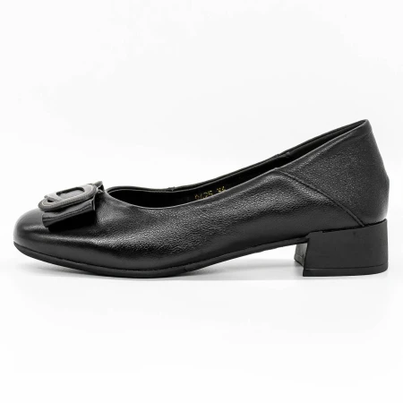 Pantofi cu Toc gros 9625 Negru » Pantoful.ro
