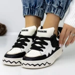 Pantofi Sport Dama 3WL105 Negru-Alb » Pantoful.ro