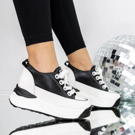 Pantofi Sport Dama cu Platforma 3SJN29 Negru » Pantoful.ro