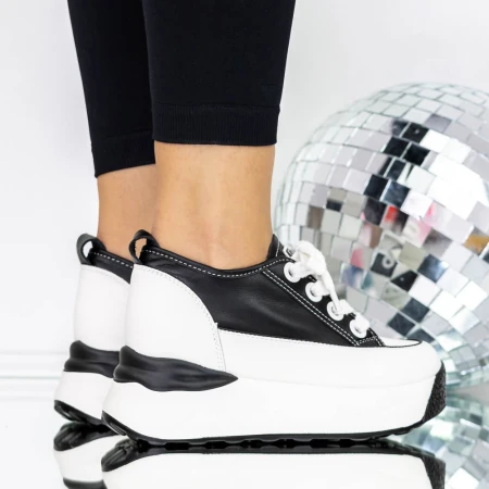 Pantofi Sport Dama cu Platforma 3SJN29 Negru » Pantoful.ro