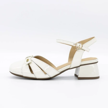 Sandale Dama cu Toc gros 30071 Crem » Pantoful.ro