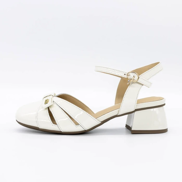 Sandale Dama cu Toc gros 30071 Crem » Pantoful.ro
