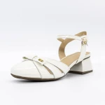 Sandale Dama cu Toc gros 30071 Crem » Pantoful.ro