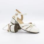 Sandale Dama cu Toc gros 30071 Crem » Pantoful.ro