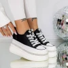 Pantofi Sport Dama cu Platforma 3SJN38 Negru | Mei