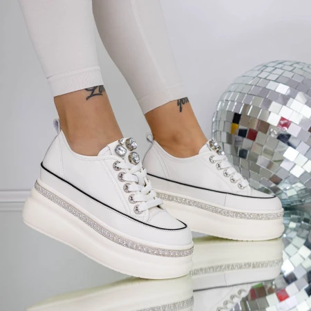 Pantofi Sport Dama cu Platforma 3SJN38 Bej » Pantoful.ro