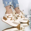Pantofi Sport dama cu Platforma 3SJN62 Cafea-Bej | Mei