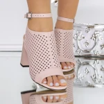 Sandale Dama cu Toc gros CR596-33-R504 Roz » Pantoful.ro