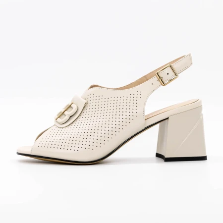 Sandale Dama cu Toc gros K377-1B Crem » Pantoful.ro
