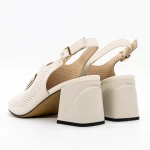 Sandale Dama cu Toc gros K377-1B Crem » Pantoful.ro