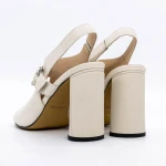 Sandale Dama cu Toc gros K389-2 Crem » Pantoful.ro