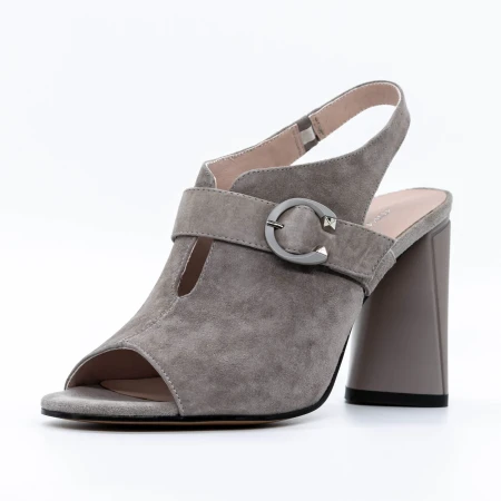 Sandale Dama cu Toc gros K389-2R Gri » Pantoful.ro
