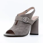 Sandale Dama cu Toc gros K389-2R Gri » Pantoful.ro