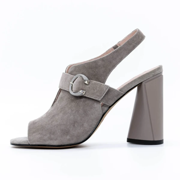 Sandale Dama cu Toc gros K389-2R Gri » Pantoful.ro