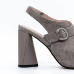 Sandale Dama cu Toc gros K389-2R Gri » Pantoful.ro