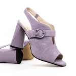 Sandale Dama cu Toc gros K389-2R Mov » Pantoful.ro