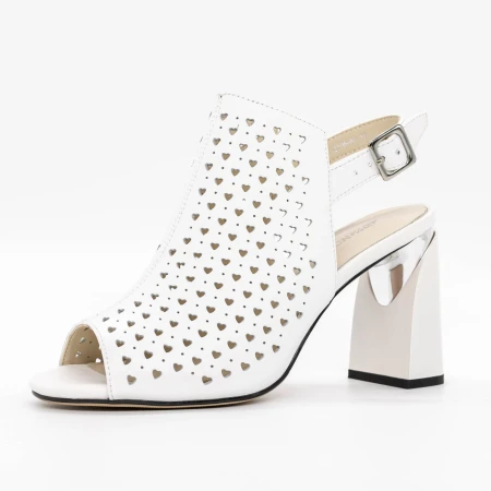 Sandale Dama cu Toc gros K596-80 Alb » Pantoful.ro