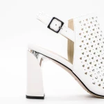 Sandale Dama cu Toc gros K596-80 Alb » Pantoful.ro