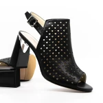 Sandale Dama cu Toc gros K596-80 Negru » Pantoful.ro