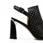 Sandale Dama cu Toc gros K596-80 Negru » Pantoful.ro
