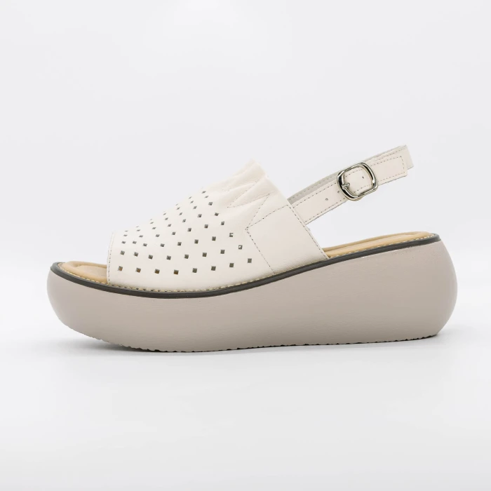 Sandale Dama cu Platforma FF05 Crem » Pantoful.ro