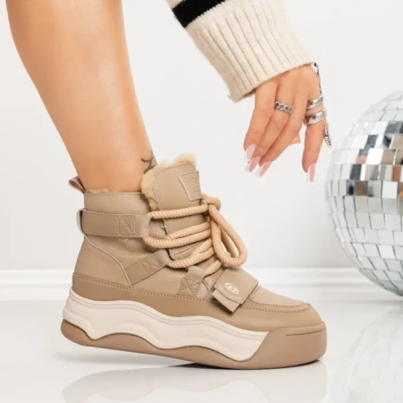 Ghete Dama din piele naturala LF80535-2 BROWN | MEI