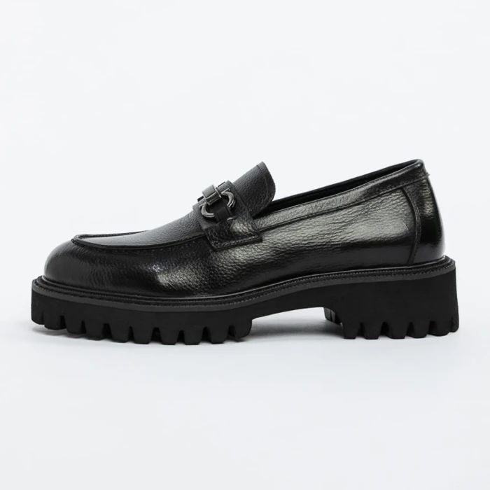 Mocasini Barbati din piele naturala 5NXE28 BLACK | PANTOFUL