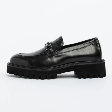 Mocasini Barbati din piele naturala 5NXE27 BLACK | PANTOFUL
