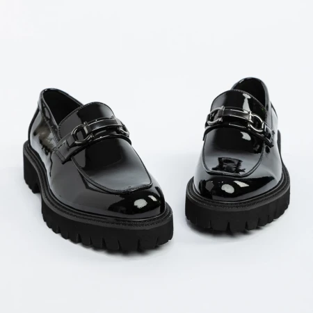 Mocasini Barbati din piele naturala 5NXE26 BLACK | PANTOFUL
