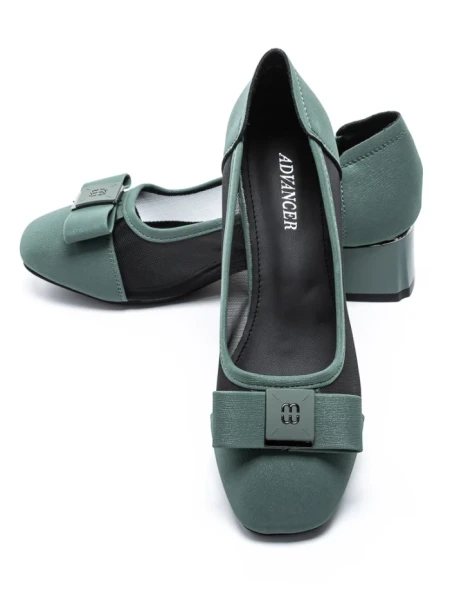 Pantofi cu Toc Gros TP508-30 GREEN | ADVANCER