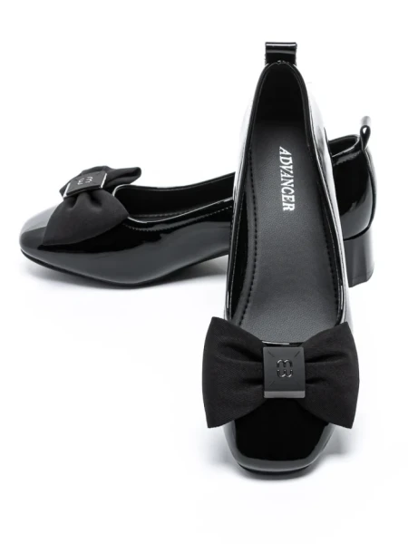 Pantofi cu Toc Gros TP2610-3 BLACK | ADVANCER