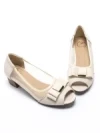 Pantofi cu Toc Gros 9661 CREAM | FORMAZIONE