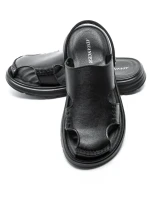 Sandale Barbati din piele naturala 619008 BLACK | ADVANCER