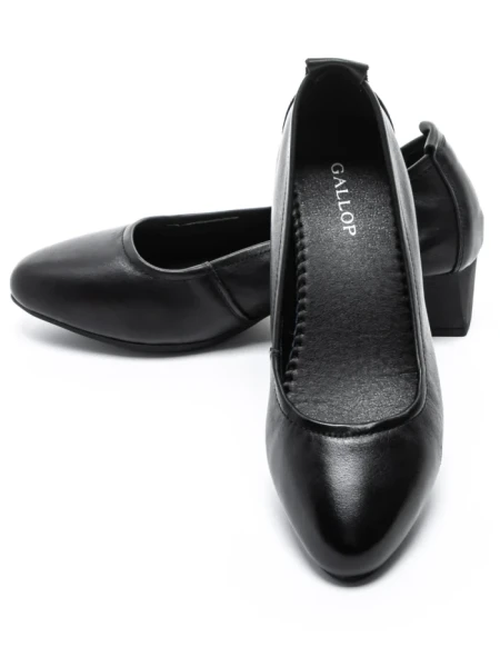 Pantofi cu toc din piele naturala 9729 BLACK | GALOP
