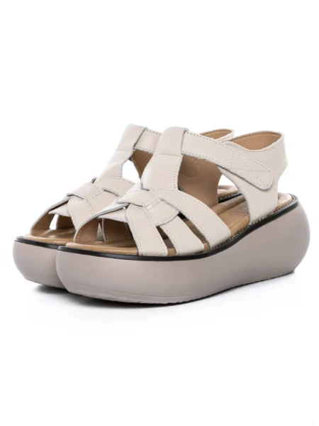 Sandale Dama din piele naturala FF03 CREAM | ADVANCER