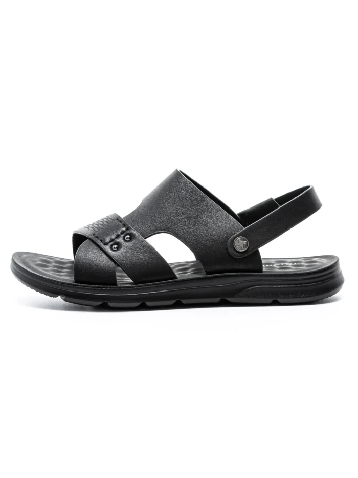 Sandale Barbati din piele naturala 7565D BLACK | ADVANCER