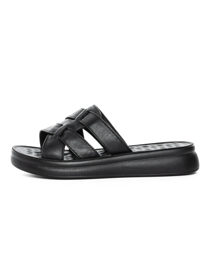 Papuci Dama din piele naturala 28-29 BLACK | FORMAZIONE