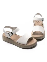 Sandale Dama din piele naturala 246611T CREAM | FORMAZIONE