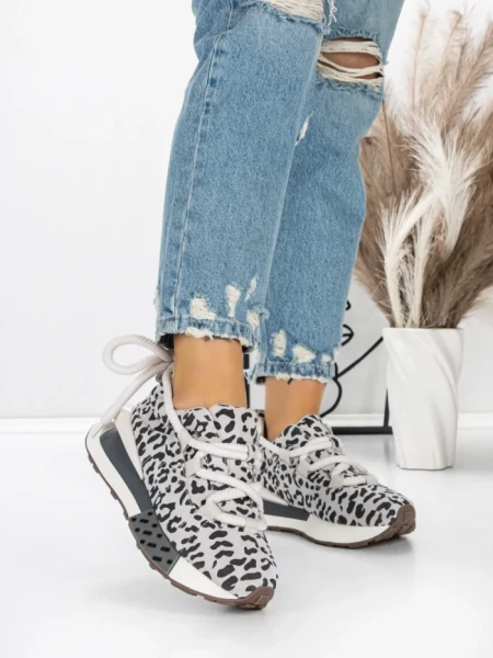 Pantofi Sport Dama din piele naturala 5WZ15 Leopard | » Pantoful.ro