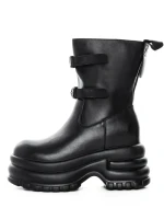 Ghete Dama din piele naturala 5W62 BLACK | PANTOFUL