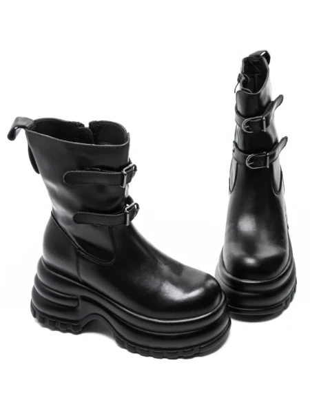 Ghete Dama din piele naturala 5W62 BLACK | PANTOFUL