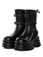Ghete Dama din piele naturala 5W62 BLACK | PANTOFUL